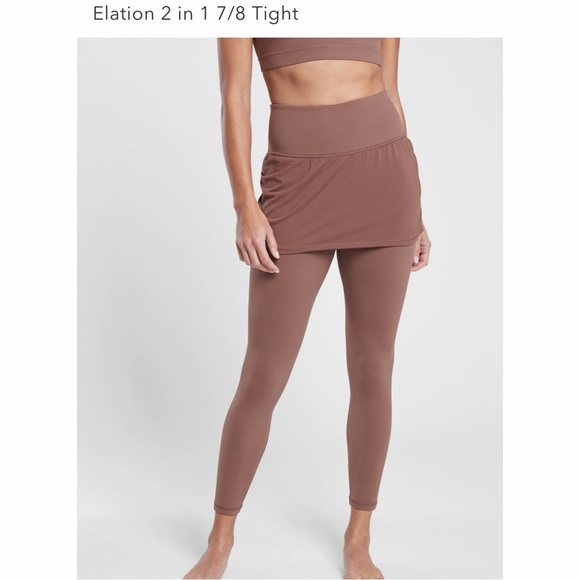 Athleta Other - Athleta (Hearth Rose) Brown Skirted Leggings NWT SZ XL